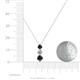 4 - Kesha (4.2mm) Round Black Diamond and White Lab Grown Diamond Graduated Three Stone Drop Pendant 