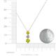 4 - Kesha (4.2mm) Round Yellow Diamond and White Lab Grown Diamond Graduated Three Stone Drop Pendant 