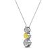 2 - Kesha (3.4mm) Round Yellow Sapphire and Diamond Graduated Three Stone Drop Pendant 
