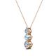 2 - Kesha (3.4mm) Round Aquamarine and Diamond Graduated Three Stone Drop Pendant 