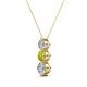 2 - Kesha (4mm) Round Yellow and White Diamond Graduated Three Stone Drop Pendant 