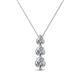1 - Kesha (4mm) Round Forever One Moissanite and Diamond Graduated Three Stone Drop Pendant 