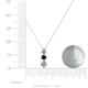 4 - Kesha (4.2mm) Round Black and White Diamond Graduated Three Stone Drop Pendant 