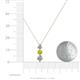 4 - Kesha (4.2mm) Round Yellow and White Diamond Graduated Three Stone Drop Pendant 
