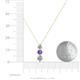 4 - Kesha (4.2mm) Round Tanzanite and Diamond Graduated Three Stone Drop Pendant 