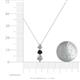 4 - Kesha (4.2mm) Round Black and White Diamond Graduated Three Stone Drop Pendant 