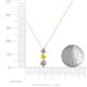 4 - Kesha (4.2mm) Round Yellow Sapphire and Diamond Graduated Three Stone Drop Pendant 