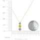 4 - Kesha (4.2mm) Round Yellow and White Diamond Graduated Three Stone Drop Pendant 