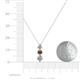 4 - Kesha (4.2mm) Round Smoky Quartz and Diamond Graduated Three Stone Drop Pendant 