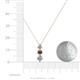 4 - Kesha (4.2mm) Round Smoky Quartz and Diamond Graduated Three Stone Drop Pendant 