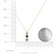 4 - Kesha (3.4mm) Round Smoky Quartz and Lab Grown Diamond Graduated Three Stone Drop Pendant 