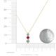 4 - Kesha (3.4mm) Round Ruby and Lab Grown Diamond Graduated Three Stone Drop Pendant 