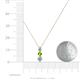 4 - Kesha (3.4mm) Round Peridot and Lab Grown Diamond Graduated Three Stone Drop Pendant 