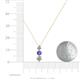 4 - Kesha (4mm) Round Tanzanite and Diamond Graduated Three Stone Drop Pendant 