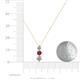 4 - Kesha (4mm) Round Ruby and Diamond Graduated Three Stone Drop Pendant 