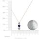 4 - Kesha (4mm) Round Blue Sapphire and Diamond Graduated Three Stone Drop Pendant 