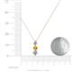 4 - Kesha (4mm) Round Citrine and Diamond Graduated Three Stone Drop Pendant 