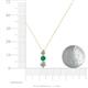 4 - Kesha (4mm) Round Emerald and Diamond Graduated Three Stone Drop Pendant 