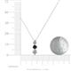4 - Kesha (4mm) Round Black and White Diamond Graduated Three Stone Drop Pendant 