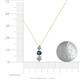 4 - Kesha (4mm) Round Blue and White Diamond Graduated Three Stone Drop Pendant 
