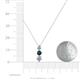 4 - Kesha (4mm) Round London Blue Topaz and Diamond Graduated Three Stone Drop Pendant 