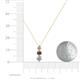 4 - Kesha (4mm) Round Smoky Quartz and Diamond Graduated Three Stone Drop Pendant 