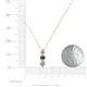 4 - Kesha (4mm) Round Smoky Quartz and Diamond Graduated Three Stone Drop Pendant 