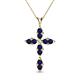 1 - Ife Petite Blue Sapphire Cross Pendant 