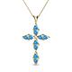 1 - Ife Petite Blue Topaz Cross Pendant 