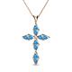 1 - Ife Petite Blue Topaz Cross Pendant 