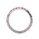 4 - Audrey 3.40 mm Rhodolite Garnet and Lab Grown Diamond U Prong Eternity Band 