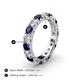 5 - Audrey 3.80 mm Blue Sapphire and Diamond U Prong Eternity Band 
