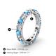 5 - Audrey 3.80 mm Blue Topaz and Diamond U Prong Eternity Band 