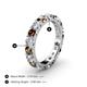 5 - Audrey 3.80 mm Smoky Quartz and Diamond U Prong Eternity Band 