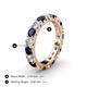 5 - Audrey 3.80 mm Blue Sapphire and Diamond U Prong Eternity Band 