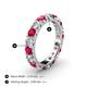 5 - Audrey 3.80 mm Ruby and Diamond U Prong Eternity Band 