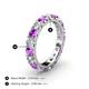 5 - Audrey 3.80 mm Amethyst and Lab Grown Diamond U Prong Eternity Band 
