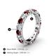 5 - Audrey 3.80 mm Red Garnet and Lab Grown Diamond U Prong Eternity Band 