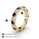 5 - Audrey 3.80 mm Red Garnet and Lab Grown Diamond U Prong Eternity Band 