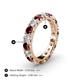 5 - Audrey 3.80 mm Red Garnet and Lab Grown Diamond U Prong Eternity Band 