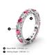 5 - Audrey 3.80 mm Rhodolite Garnet and Lab Grown Diamond U Prong Eternity Band 
