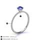4 - Hannah 6.50 mm Classic Round Tanzanite and Diamond Engagement Ring 