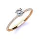 3 - Hannah 6.00 mm Classic Round Lab Grown Diamond and Natural Diamond Engagement Ring 