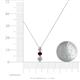 4 - Kesha (3.4mm) Round Red Garnet and Diamond Graduated Three Stone Drop Pendant 