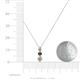 4 - Kesha (3.4mm) Round Smoky Quartz and Diamond Graduated Three Stone Drop Pendant 