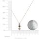 4 - Kesha (3.4mm) Round Smoky Quartz and Diamond Graduated Three Stone Drop Pendant 