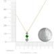 4 - Kesha (3.4mm) Round Green Garnet and Diamond Graduated Three Stone Drop Pendant 