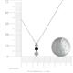 4 - Kesha (3.4mm) Round Black and White Diamond Graduated Three Stone Drop Pendant 