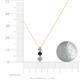 4 - Kesha (3.4mm) Round Black and White Diamond Graduated Three Stone Drop Pendant 