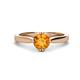 1 - Isla 6.50 mm Round Citrine Solitaire Engagement Ring  